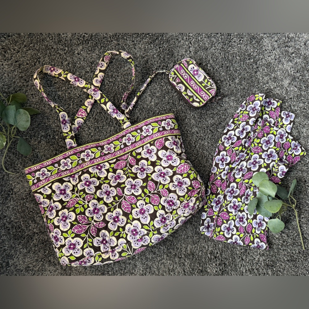Vera Bradley Floral Tote Bag Set